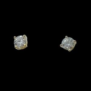 Gold Plated Sterling Silver Moissanite Stud Earrings